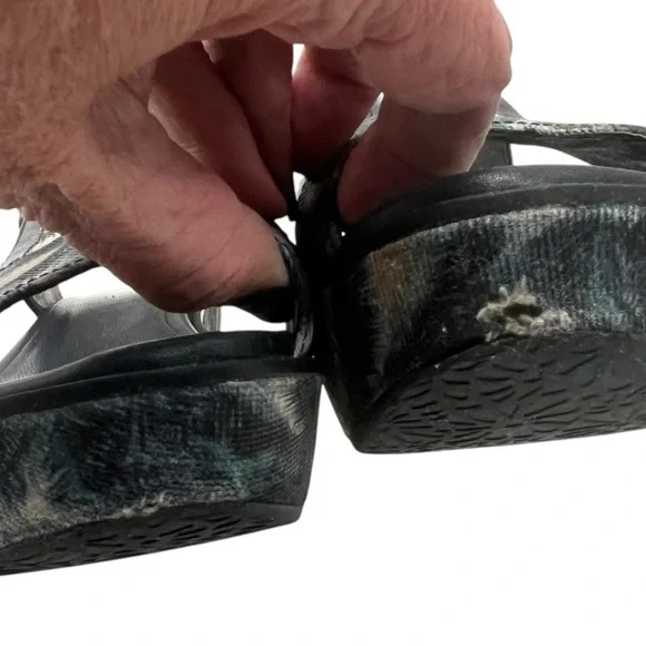 Camper Damas Green Navy Tropical Wedge Platform Sandals Women’s EU 38 US 7.5 - Picture 7 of 16